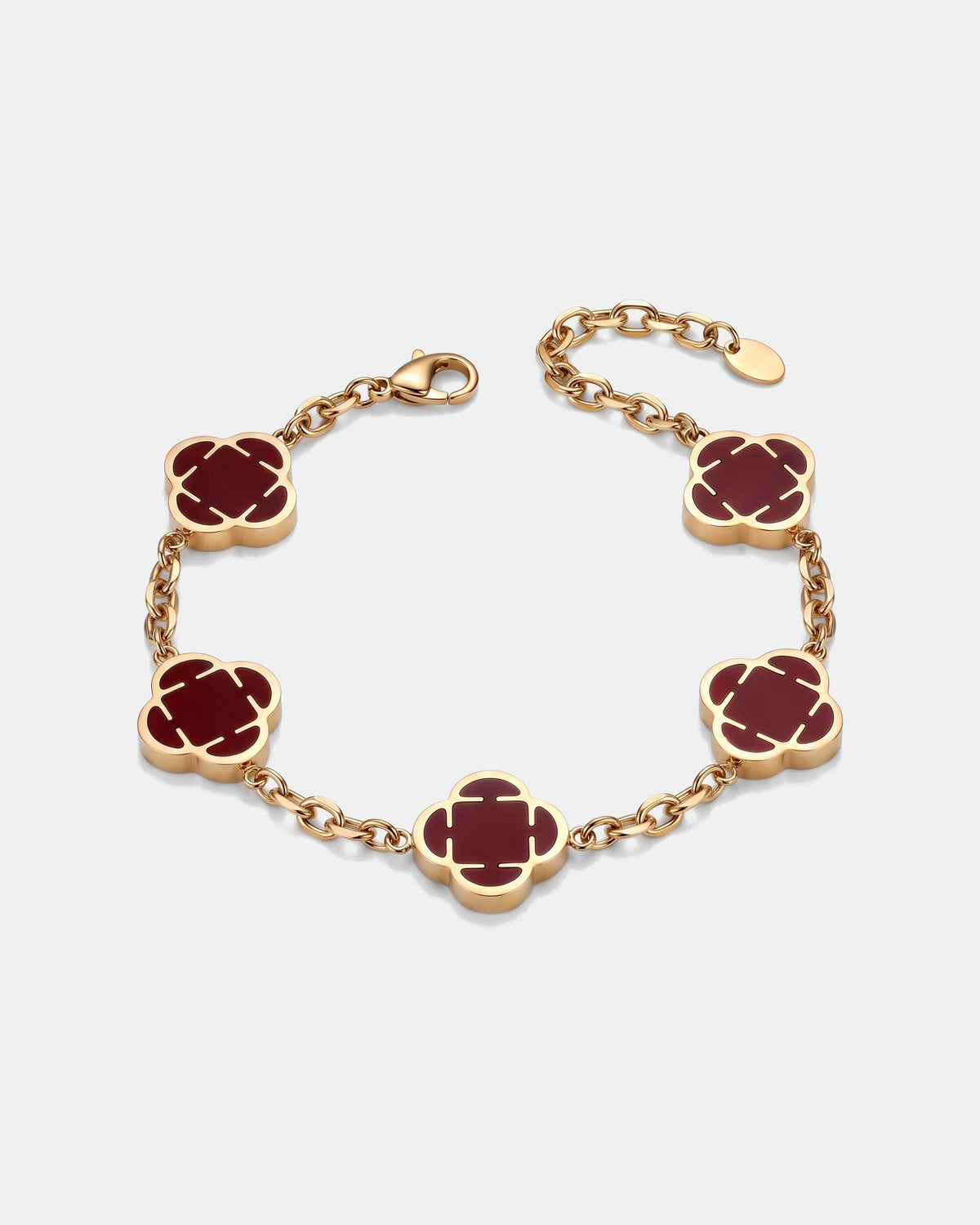 Clover Link Bracelet 16mm Red & Gold product