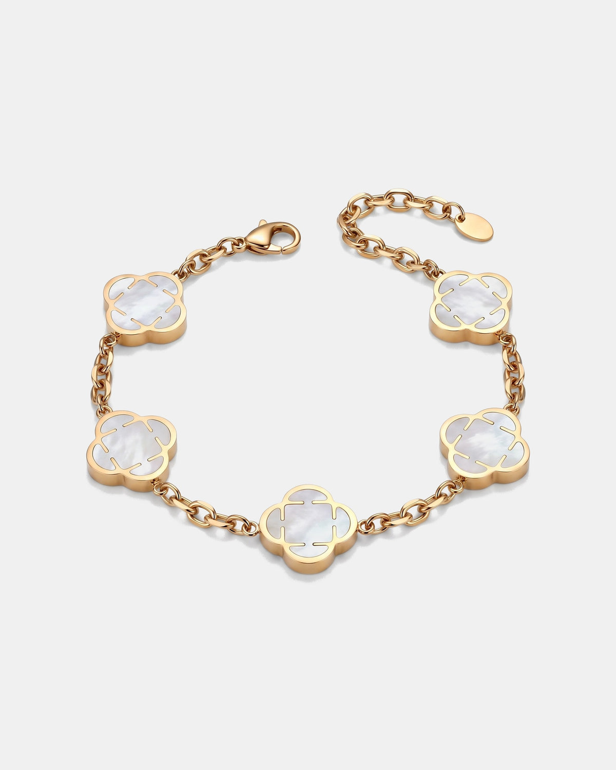 Clover Link Bracelet 16mm White & Gold product