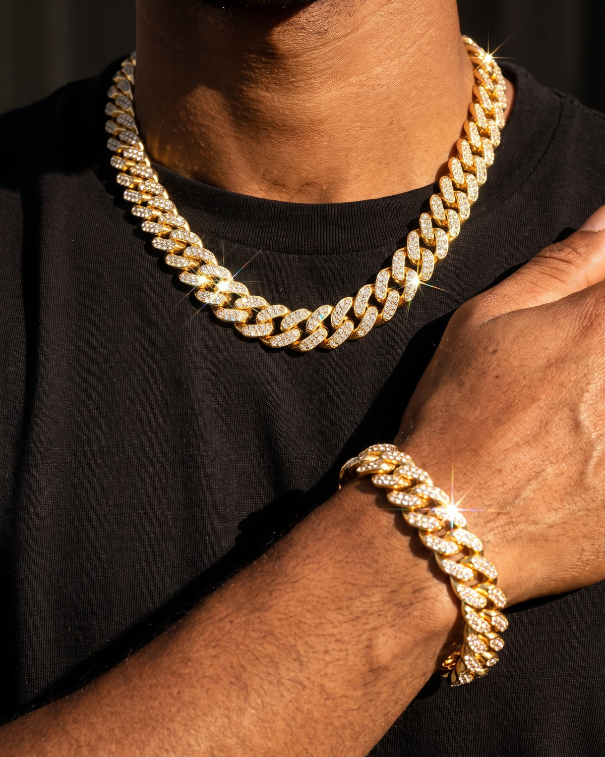 Cuban Set 12mm Gold worn