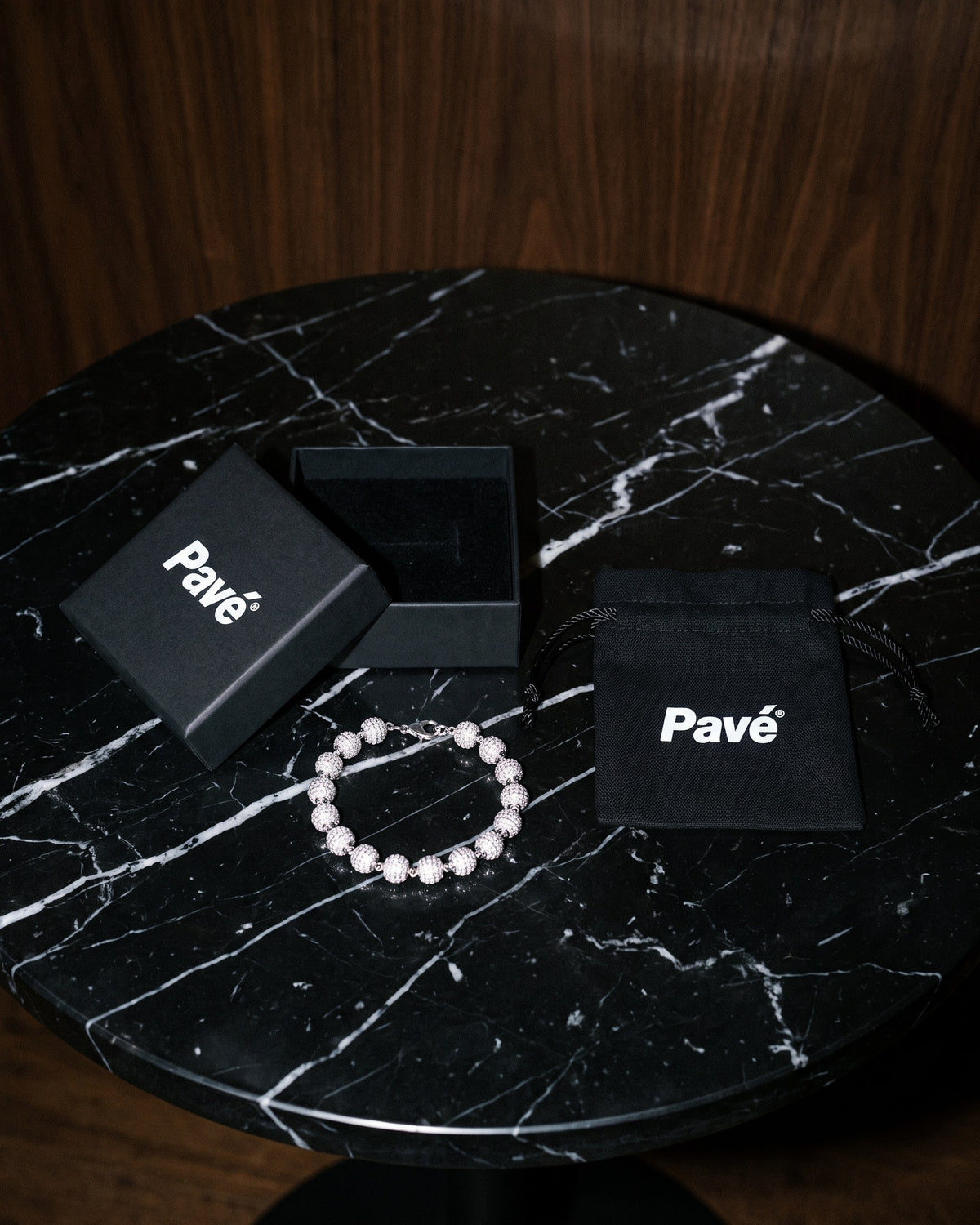 Iced Ball Bracelet 6mm White packaging
