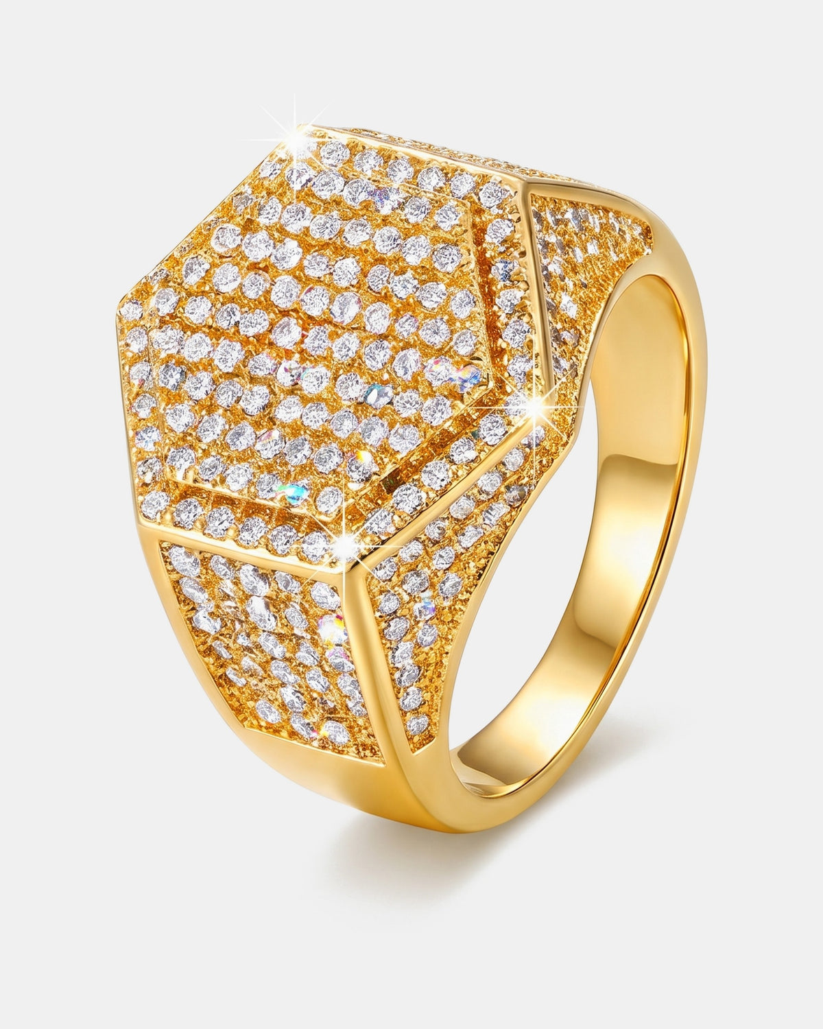 Iced Hex Ring Gold product