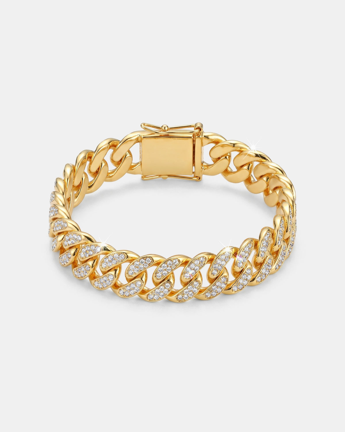 Prong Cuban Bracelet 13mm Gold product