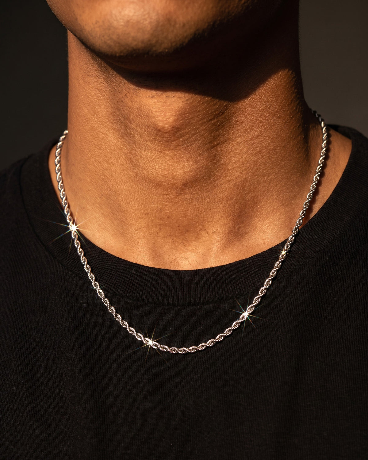 Rope Chain 2.5mm White worn