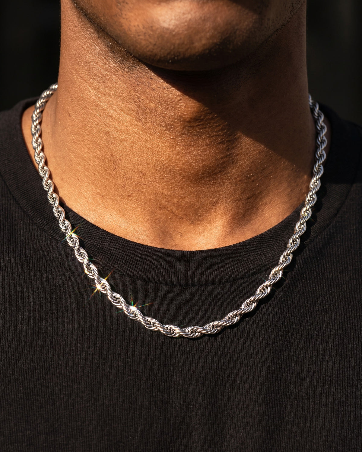 Rope Chain 5mm White worn