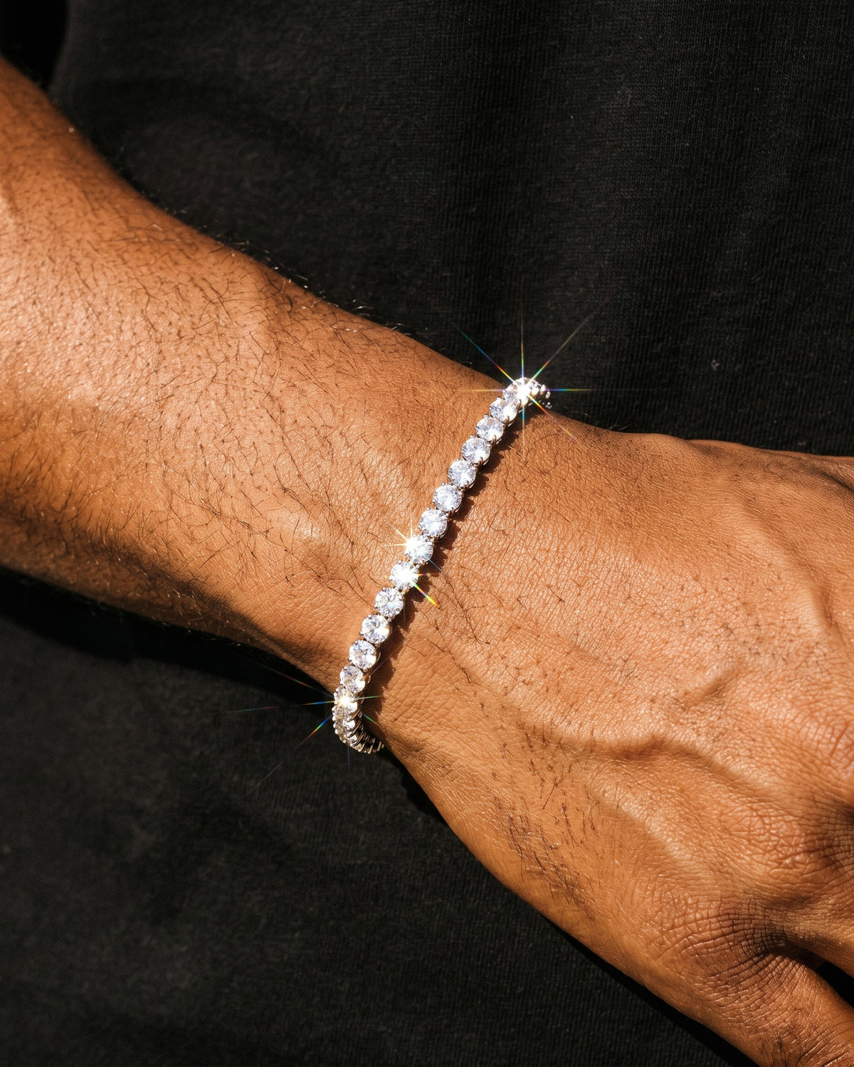 Tennis Bracelet 4mm White worn