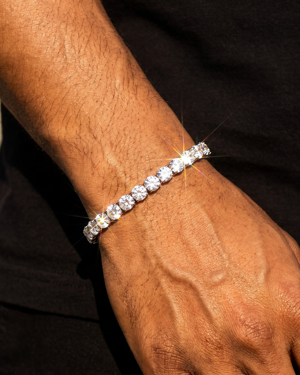 Tennis Bracelet 5mm White worn
