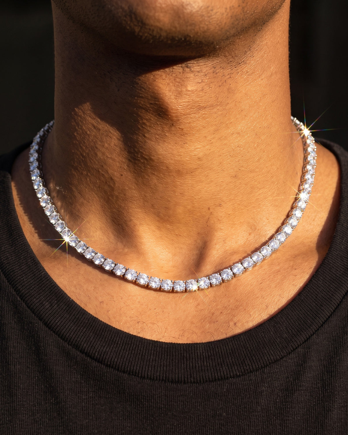 Tennis Chain 4mm White worn