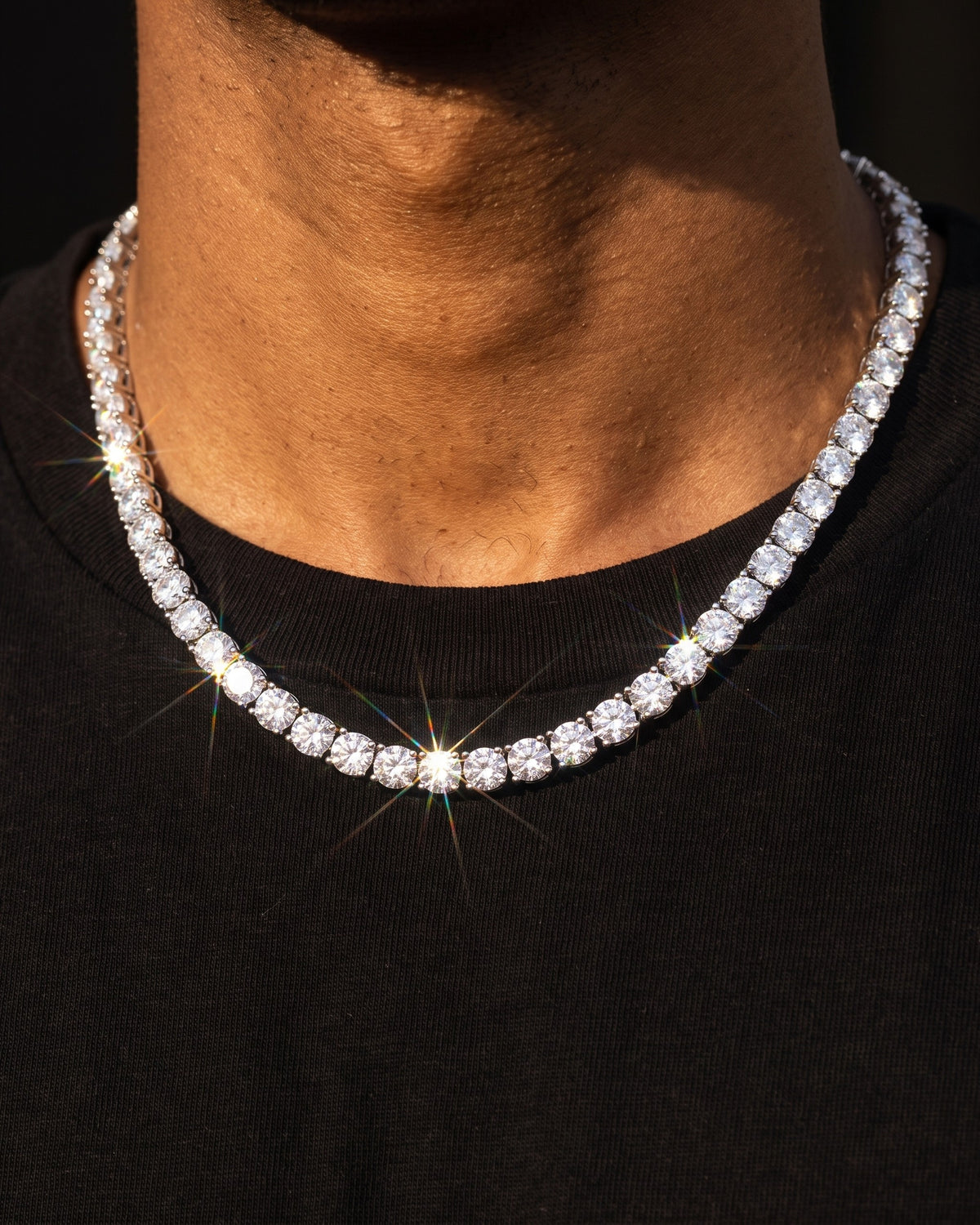 Tennis Chain 6mm White worn