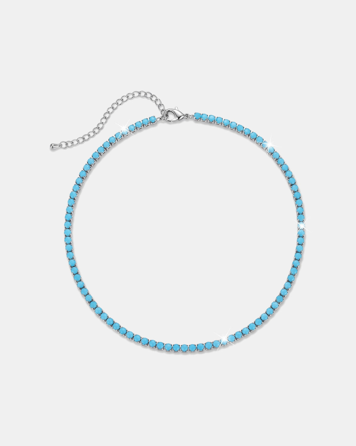 Turquoise Tennis Chain 3mm White product