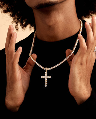 Croce Pendente Tennis Chain Oro