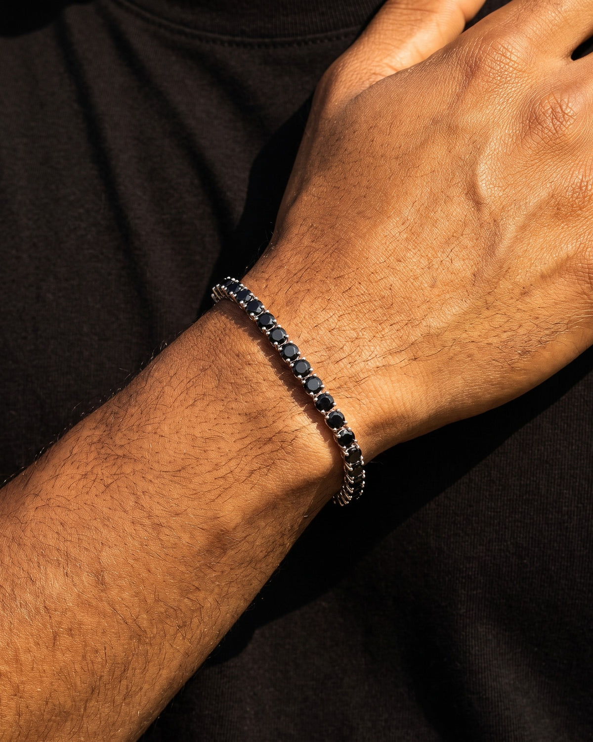 Black Ice Tennis Bracelet White worn