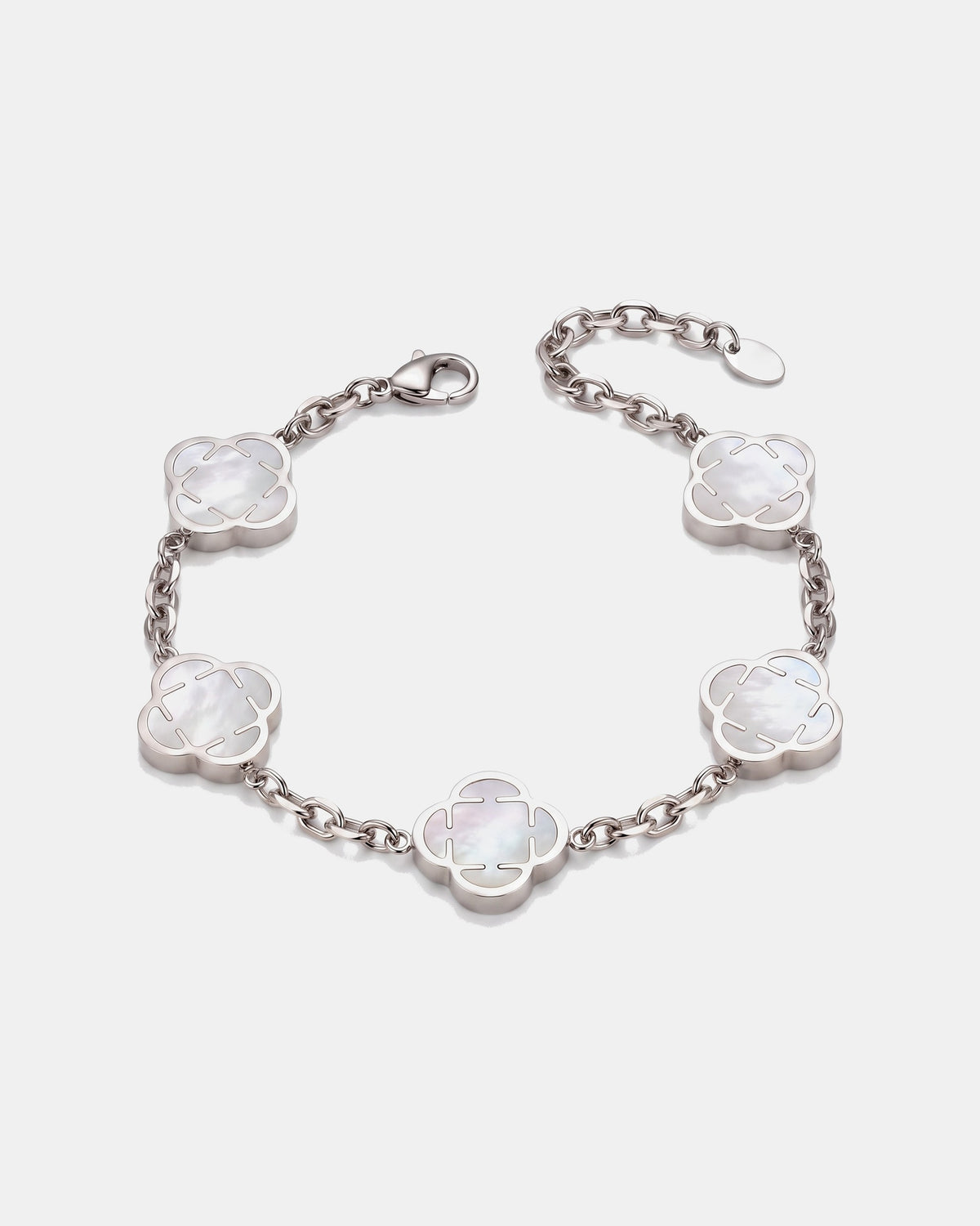 Clover Link Bracelet 16mm White & Silver product