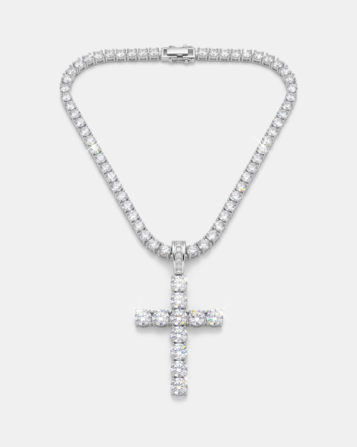 Cross Pendant Tennis Chain White product