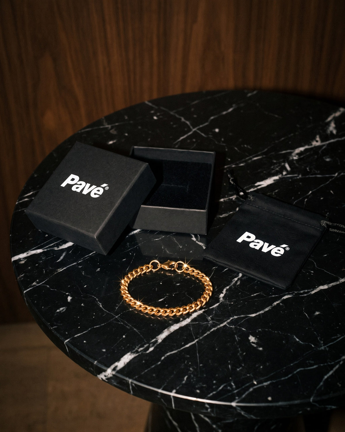 Cuban Link Bracelet 5mm Gold packaging