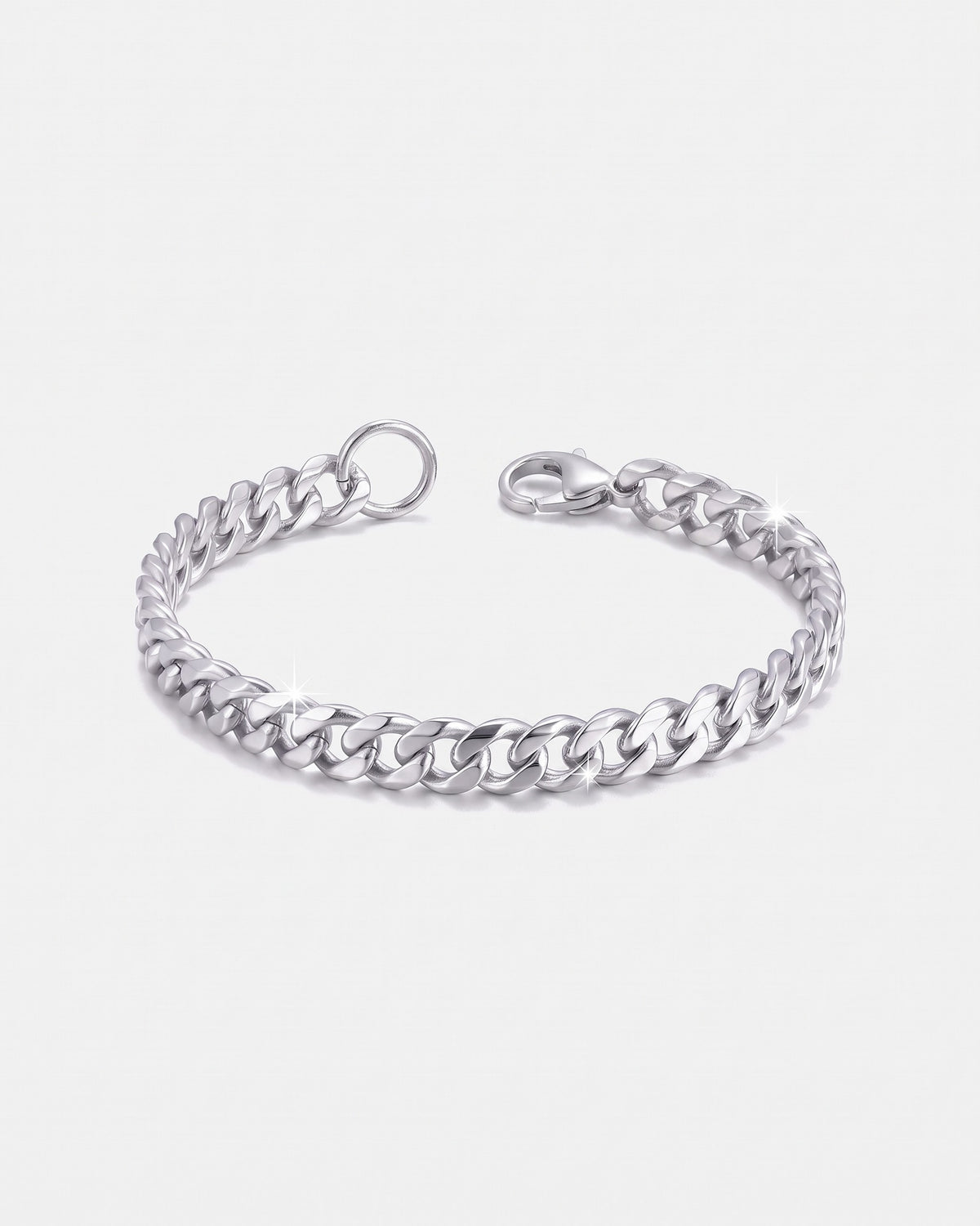 Cuban Link Bracelet 5mm White flat lay