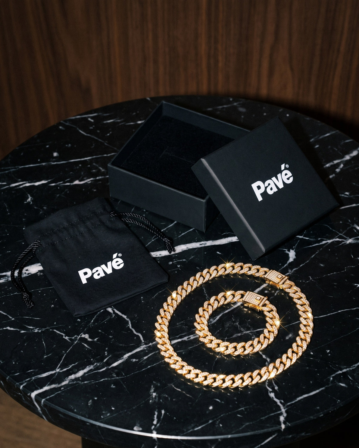 Cuban Set 12mm Gold packaging