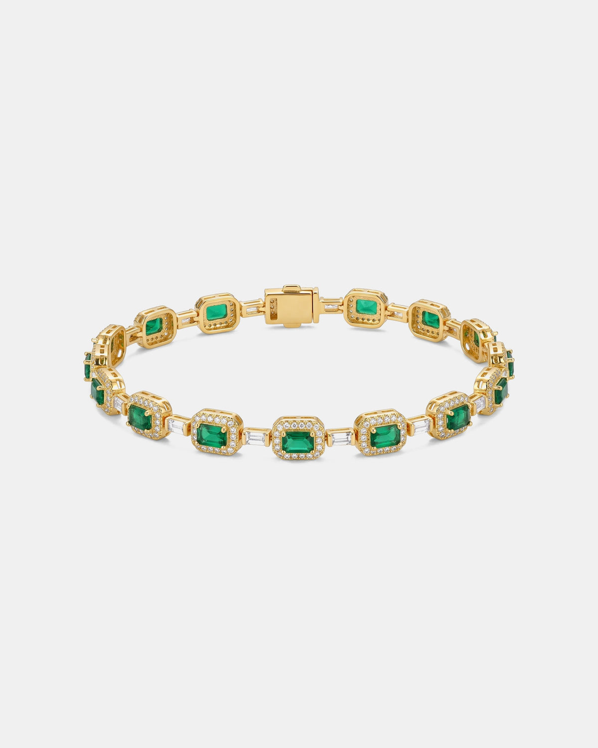 Emerald Iced Bracelet Gold studio