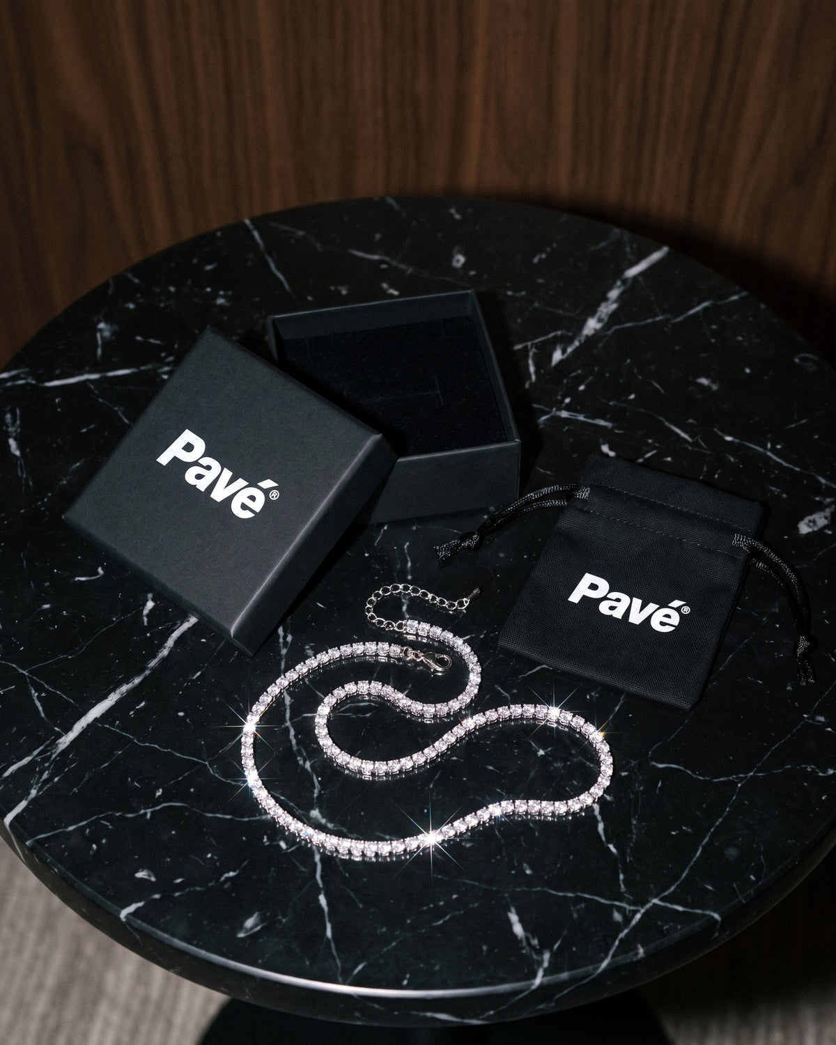 Fine Tennis Chain 3mm White packaging
