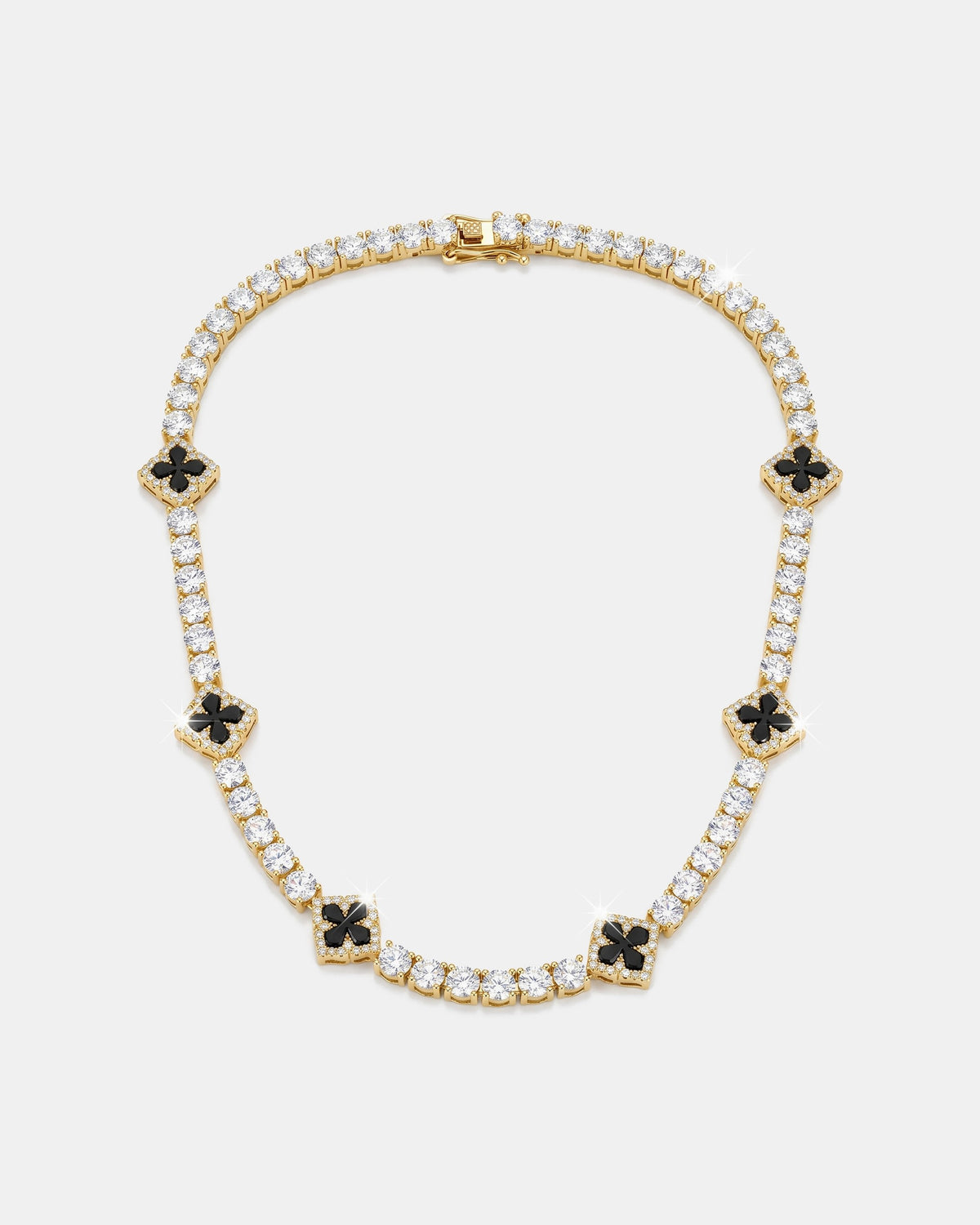 Iced Clover Necklace 4mm Gold product
