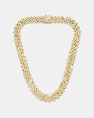 Iced Cuban سلسلة 14mm ذهبي