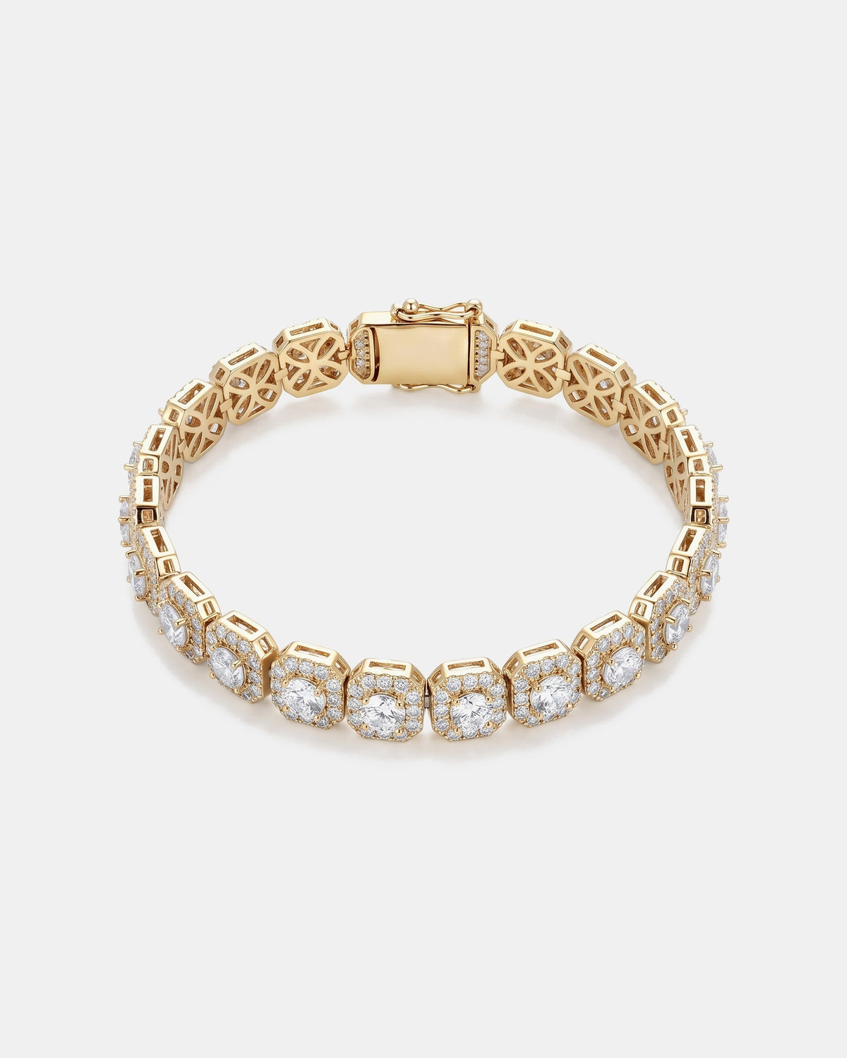 Iced Square Tennis Bracelet Gold product