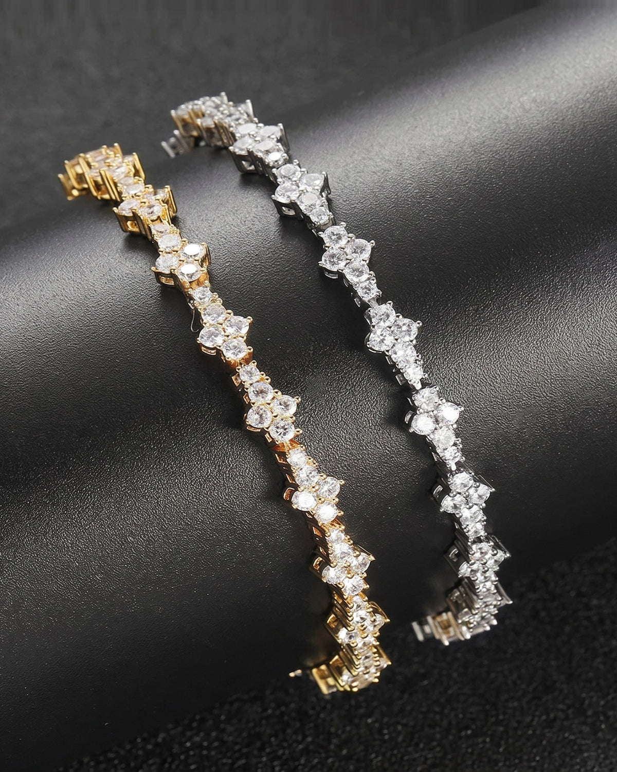 Iced Star Link Bracelet White gold and white