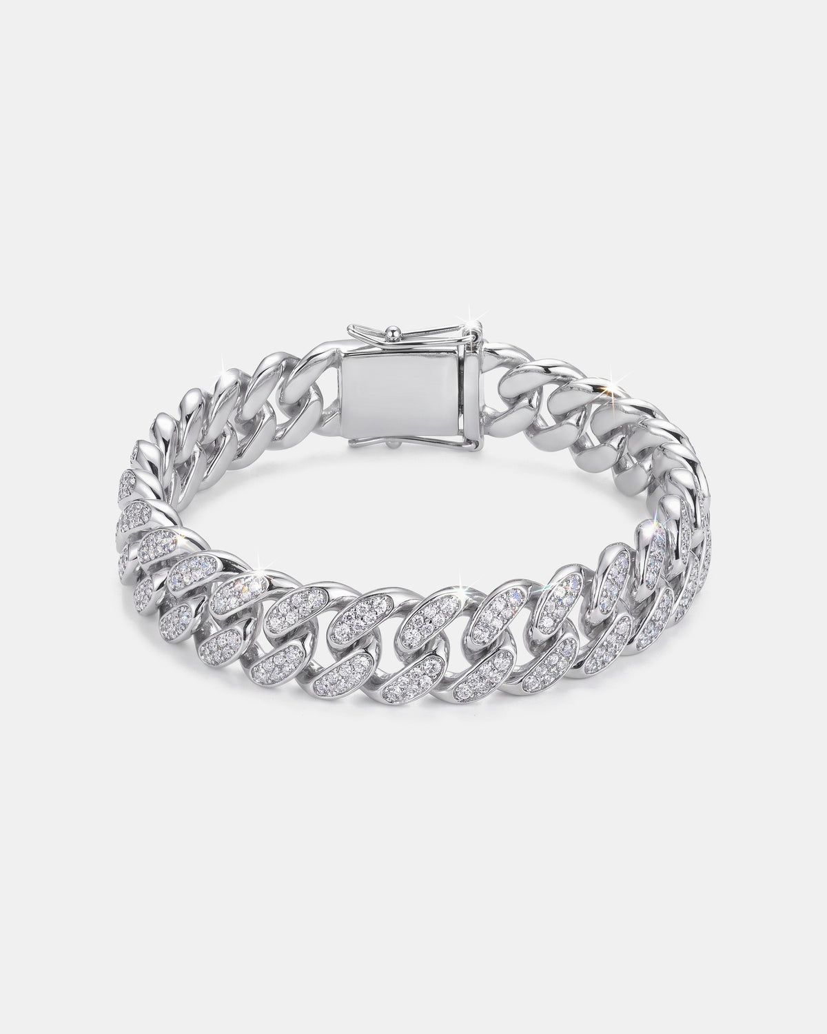 Prong Cuban Bracelet 13mm White product