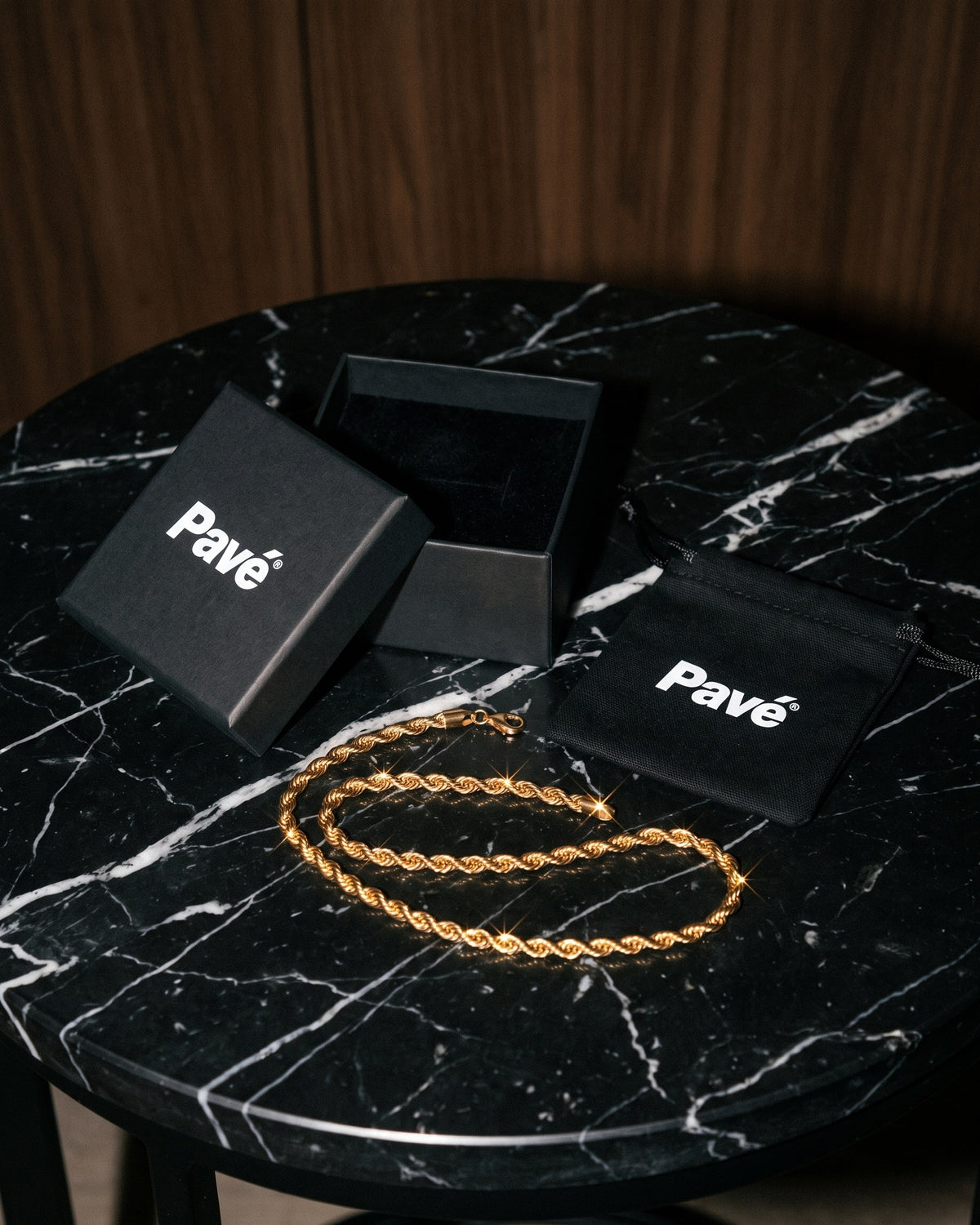 Rope Chain 2.5mm Gold packaging