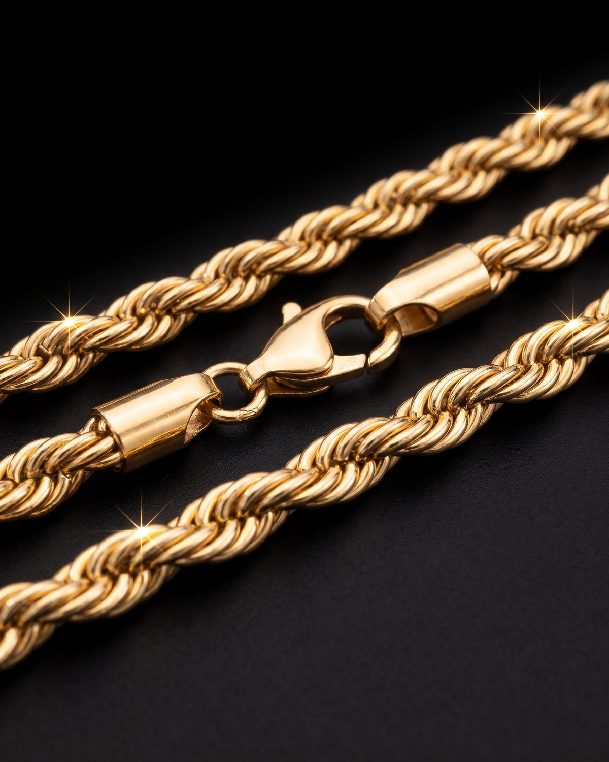Rope Chain 3mm Gold detail