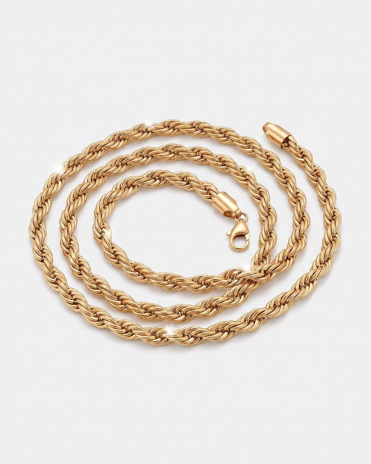 Rope Chain 3mm Gold flat lay
