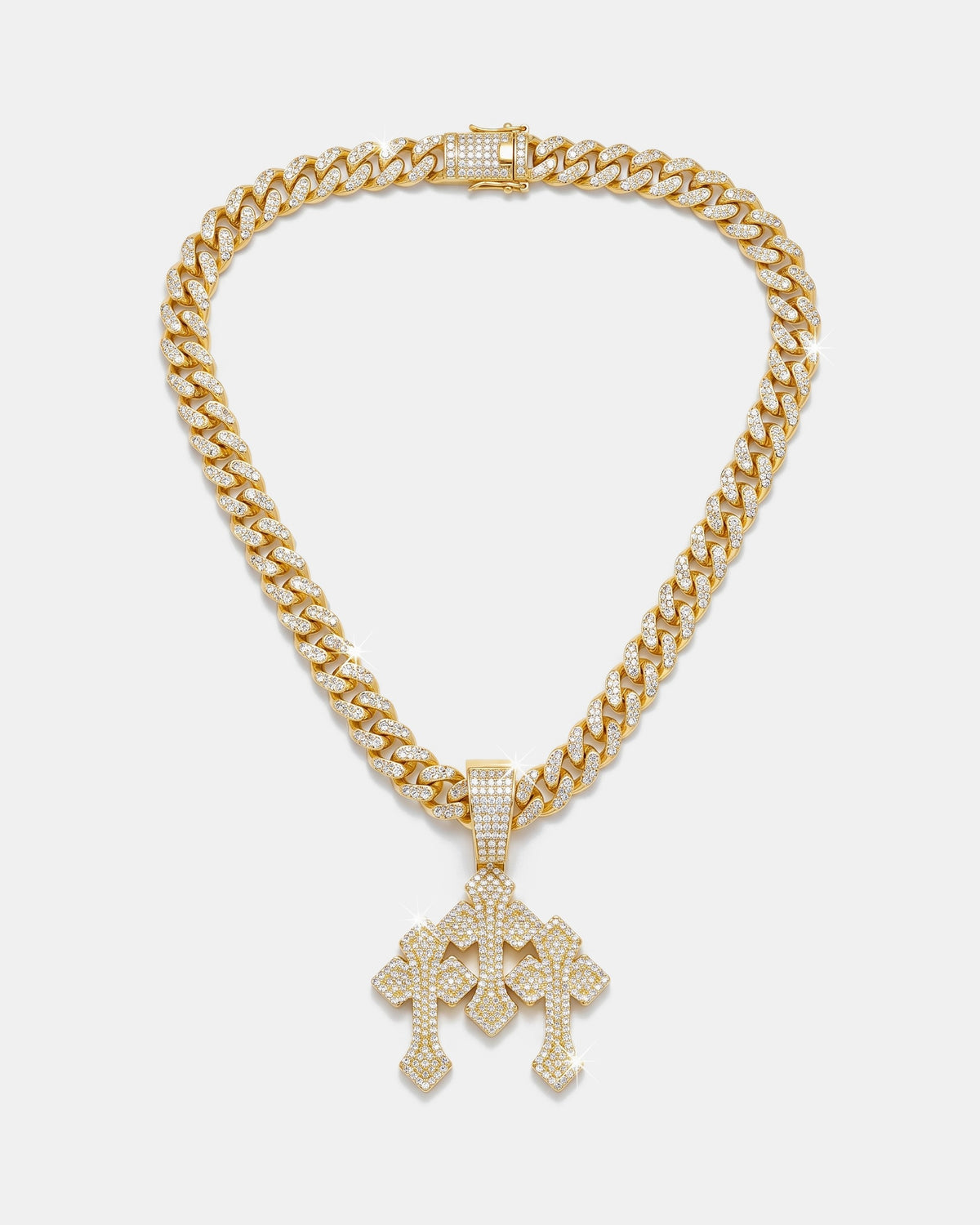 Stacked Cross Cuban Chain Gold product