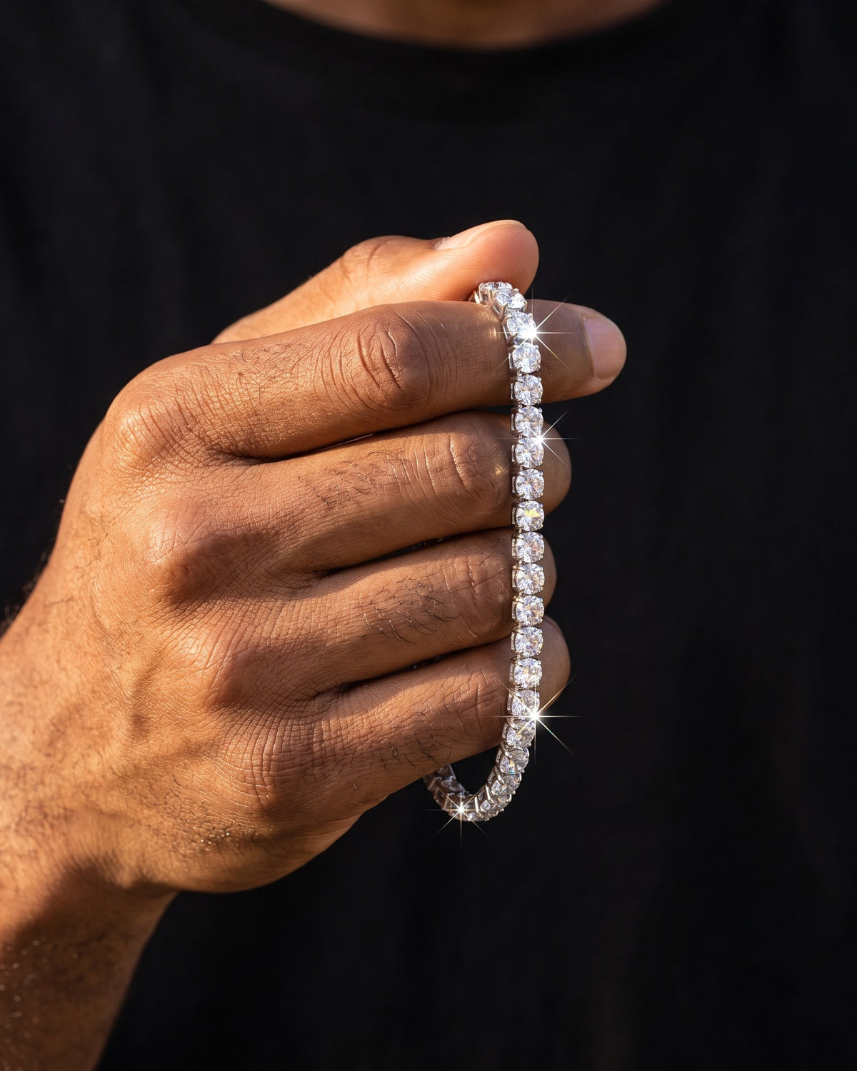 Tennis Bracelet 5mm White in hand