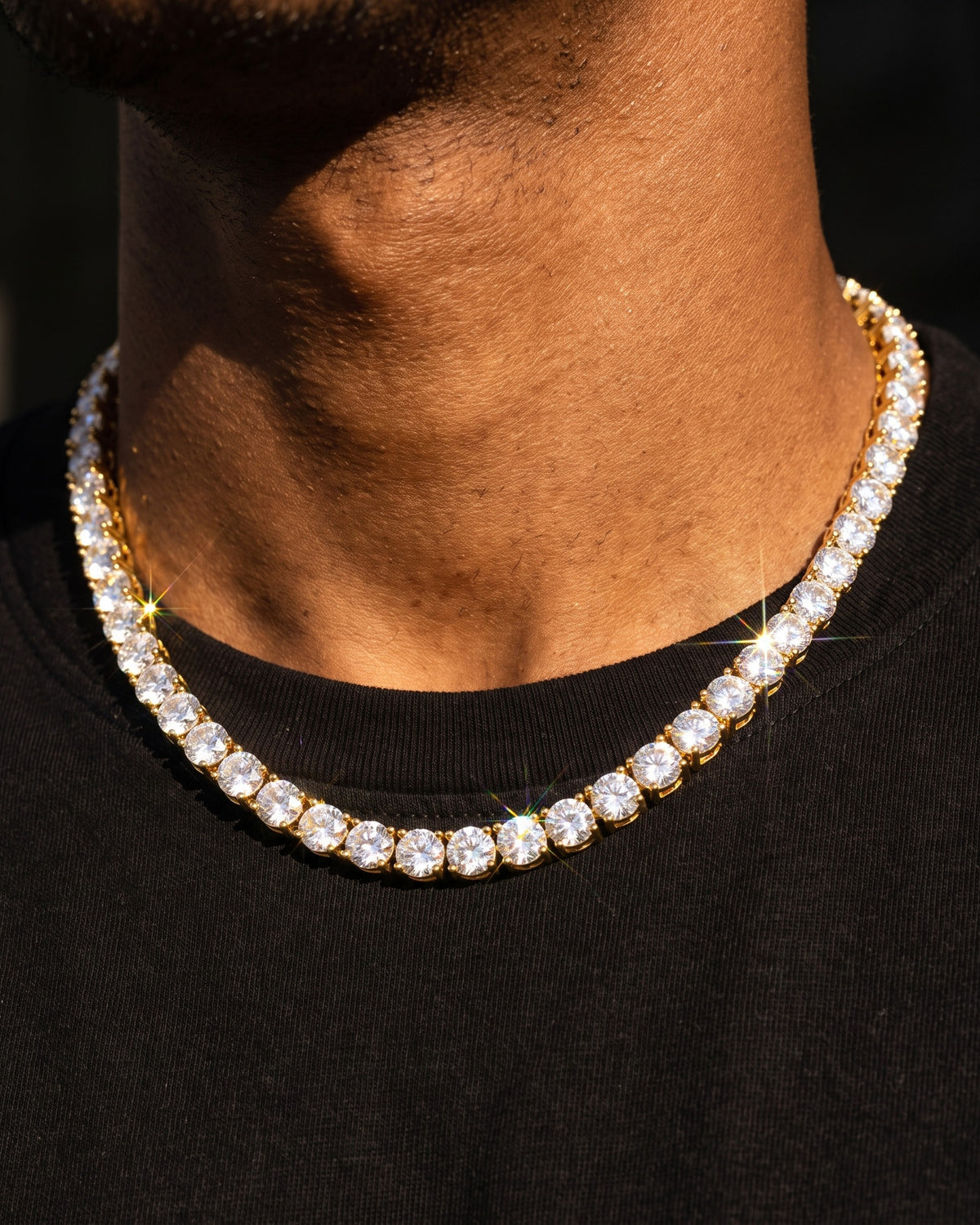Tennis Chain 5mm Gold worn