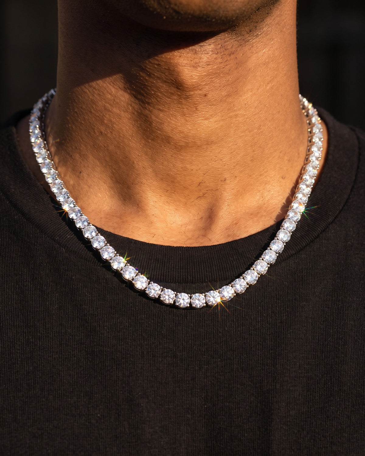 Tennis Chain 5mm White worn