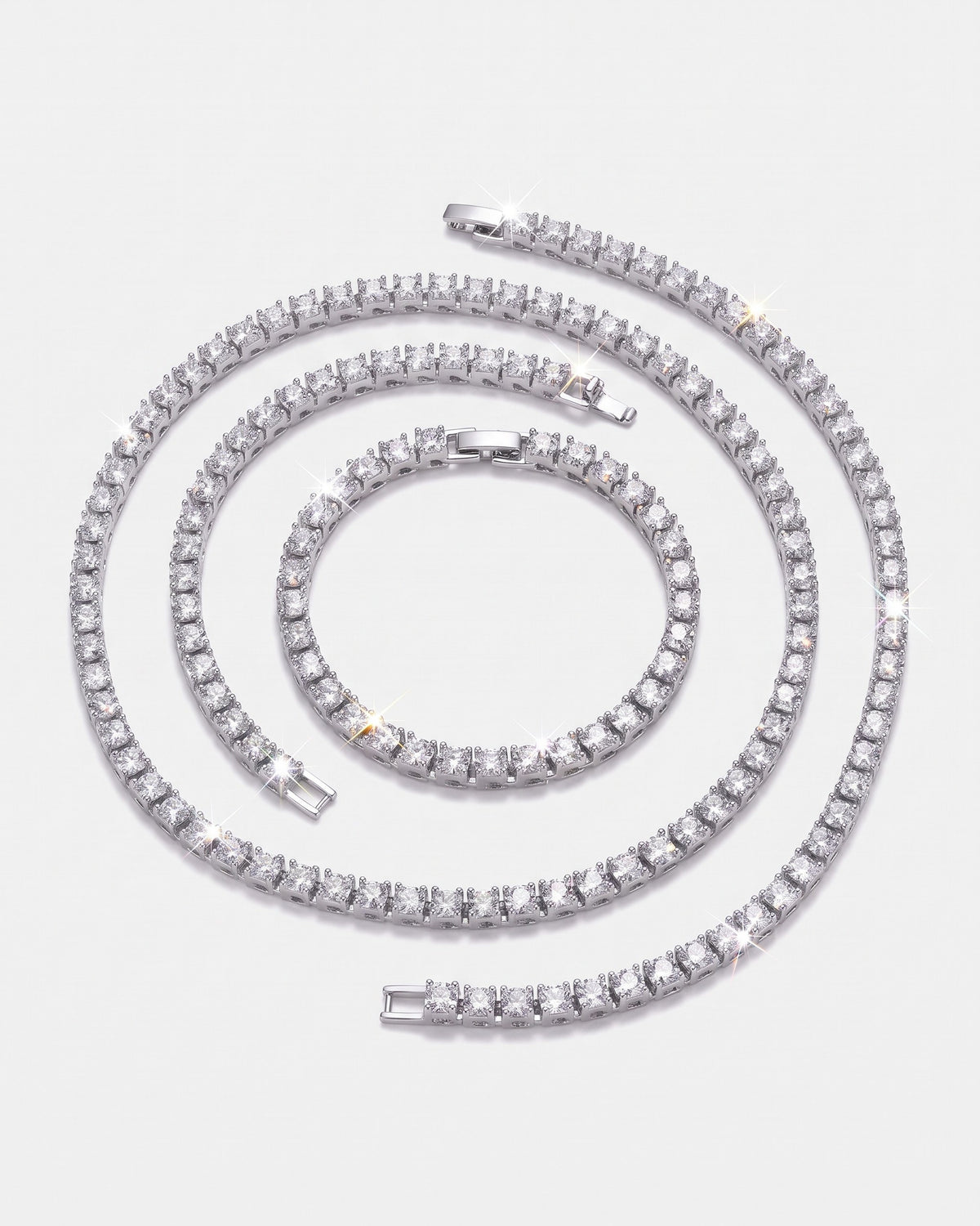 Tennis Set 4mm White flat lay