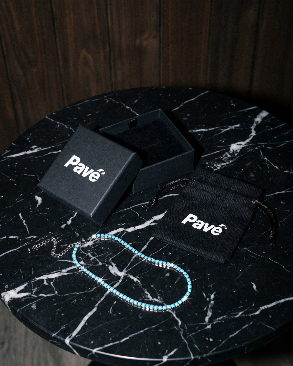 Turquoise Tennis Chain 3mm White packaging